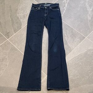 7 For All Mankind Dark Blue Skinny Bootcut, Low Rise